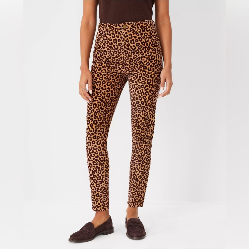 NWT Leopard Print High Rise Skinny Corduroy Pant size 4